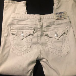 True Religion white crop skinny jeans size 28
